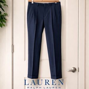 Lauren Ralph Lauren Men’s Navy Classic Fit Pleated Dress Pants 34x30
